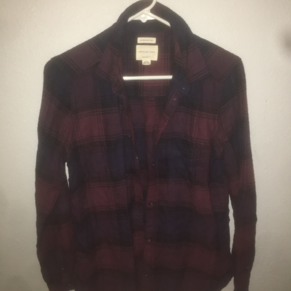 American eagle blue and purple flannel